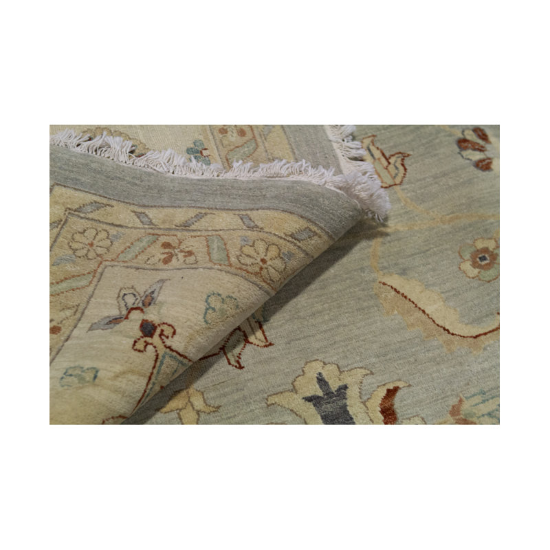 Wool Oriental Area Rug in Cream/Blue