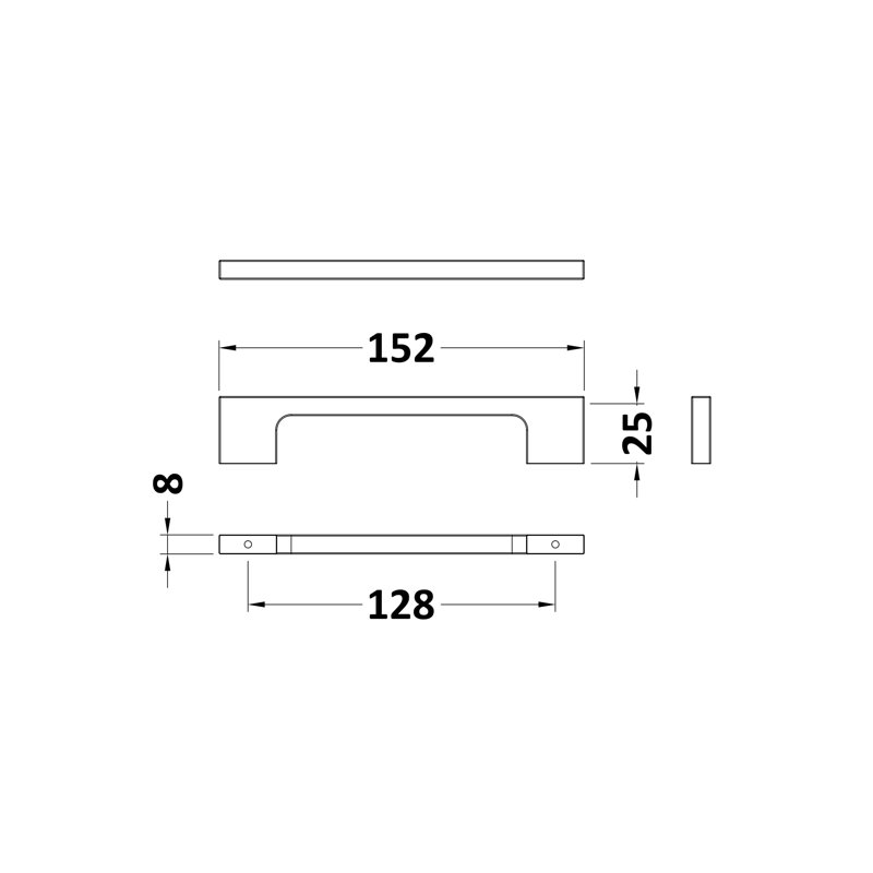 Handles 5.9cm Bar Handle, Chrome