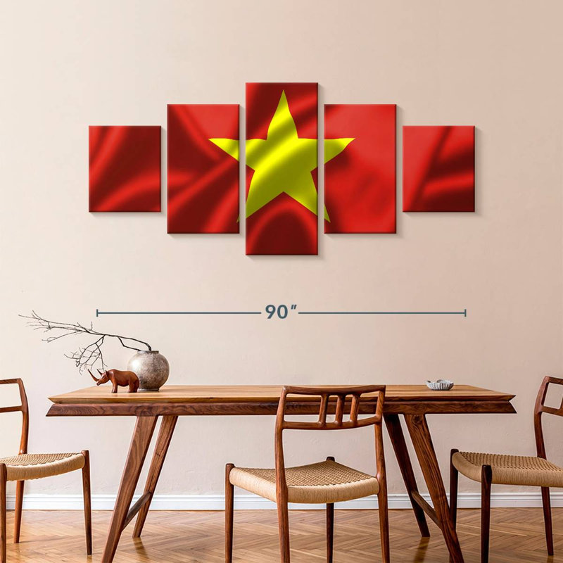 Drapeau du Vietnam, H 42 po x l 92 po