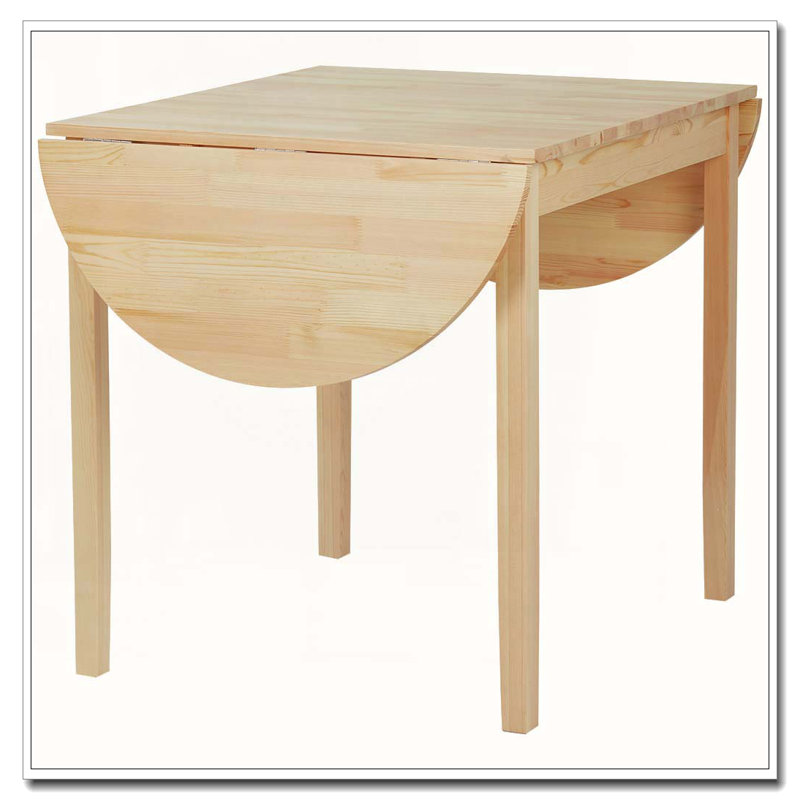 55" Solid Wood Kitchen Table, Drop Leaf Tables for Small Spaces