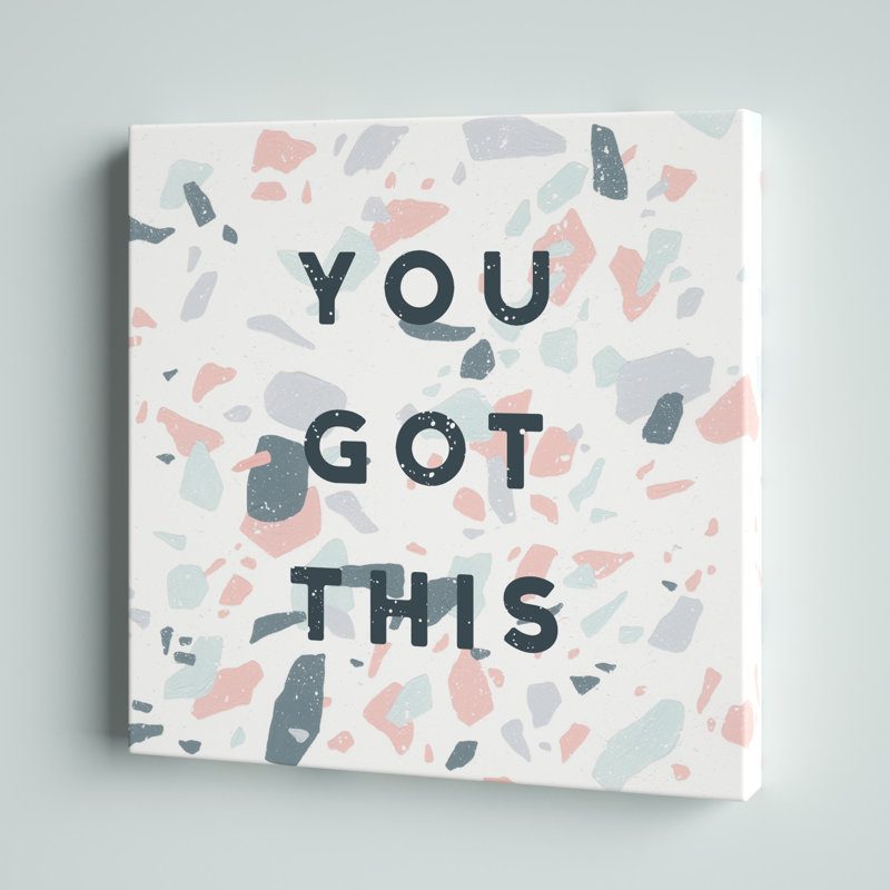 «Terrazzo Inspiration II You» par Moira Hershey, art textuel sur toile tendue, H 12 po x l 12 po