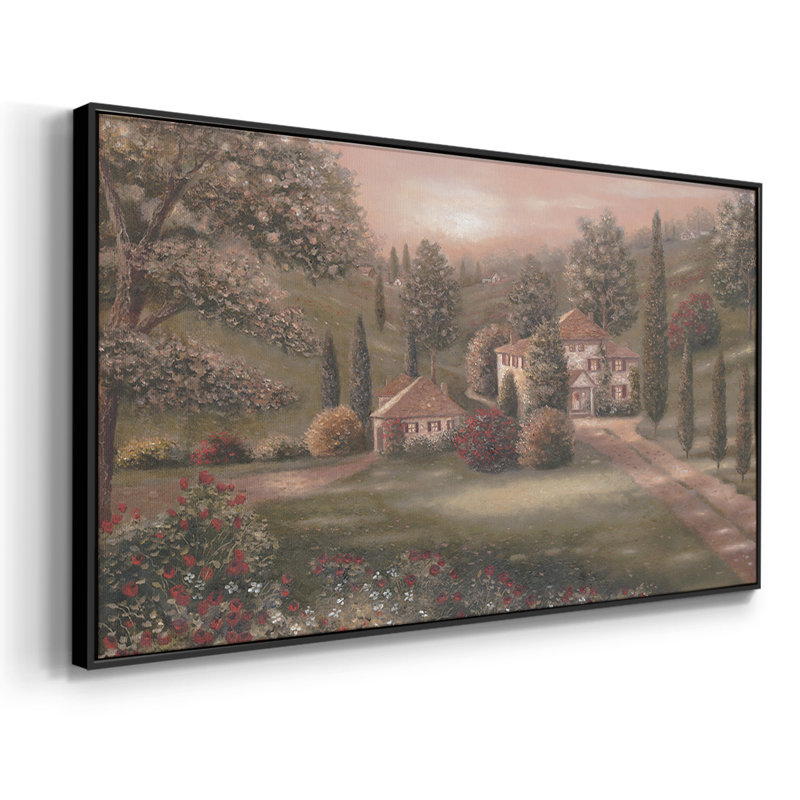 «Evening in Tuscany II», toile tendue avec châssis, prête à être accrochée, Noir, H 21 po x l 41 po