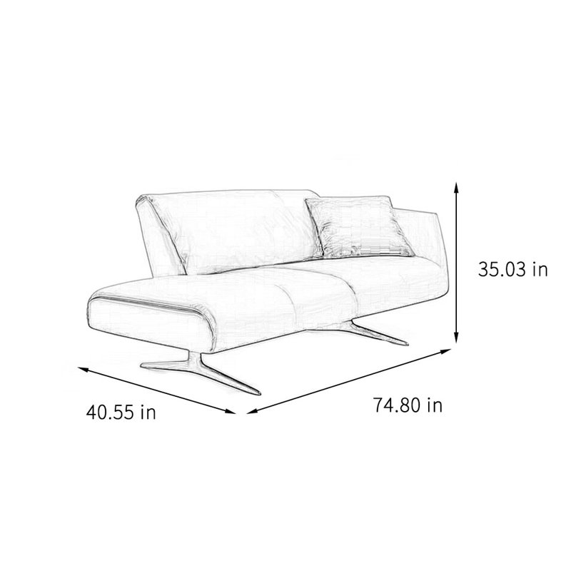 Chaise longue simple, décontractée et élégante, Orienté à droite