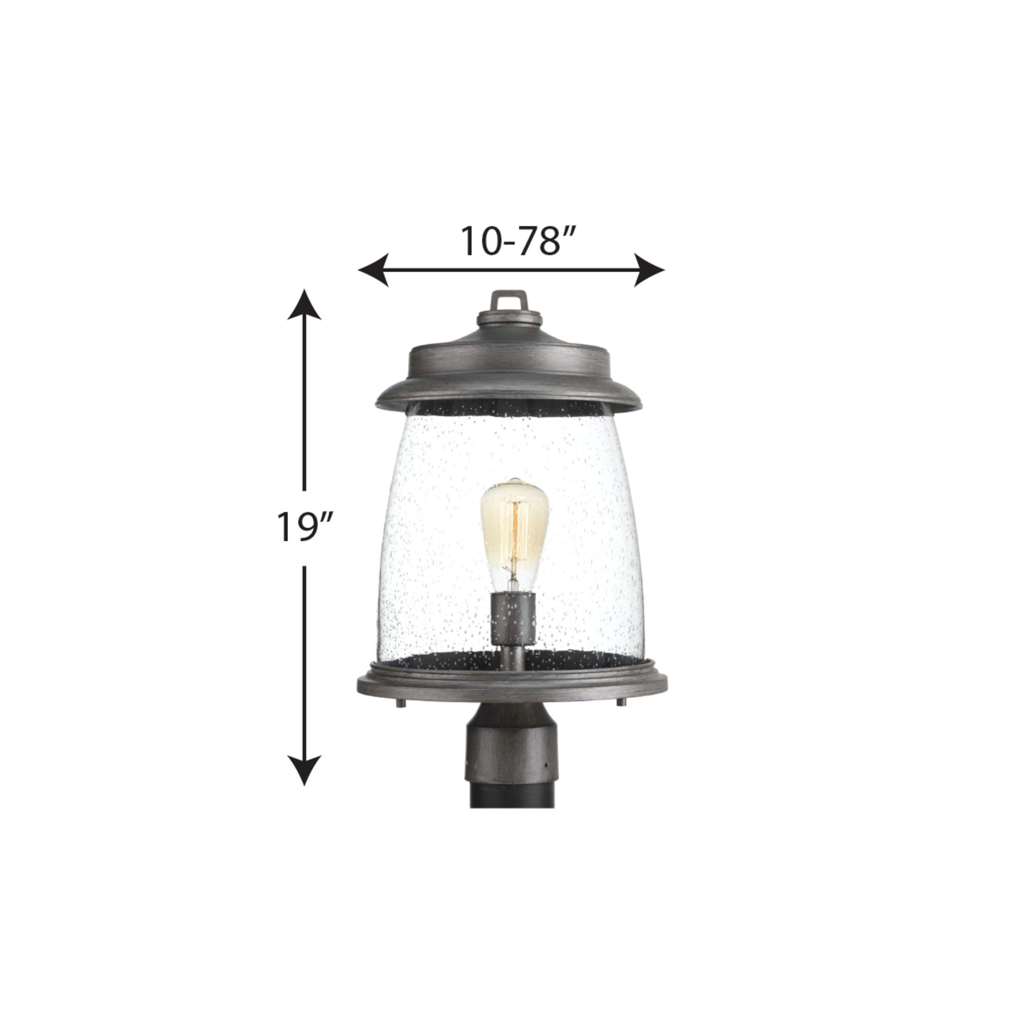 Cedrick Seeded Metal Outdoor Lantern Head, Antique Pewter