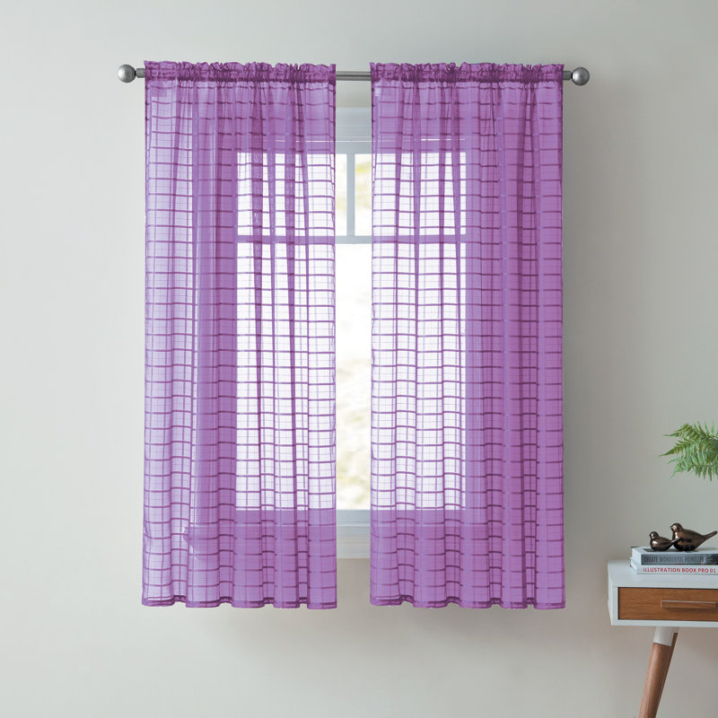 Rideau de rideau Lisa, L 55 po x L 63 po, Mauve