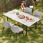 70.8-Inch Dining Table, Sintered Stone White Kitchen Dining Table And Chair Set