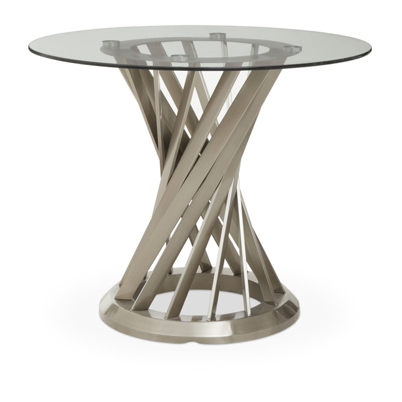 Glass Top Metal Base Dining Table