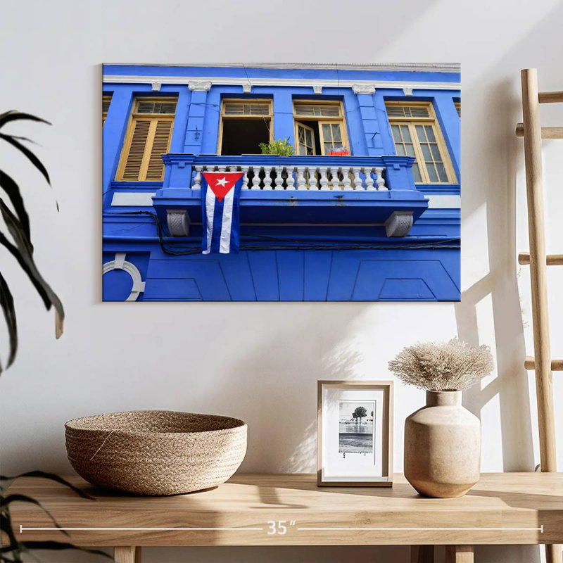 Lilie Cuba Flag On Terrace, 34'' H x 51'' W