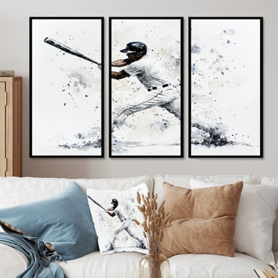 Ensemble de décoration murale Minimal Baseball Swing II - Sport Baseball
