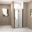 Porte de douche pliante 3534 "X 72", verre trempé 1/4 "(6Mm), cadre en aluminium noir mat, film antidéflagrant-126402777