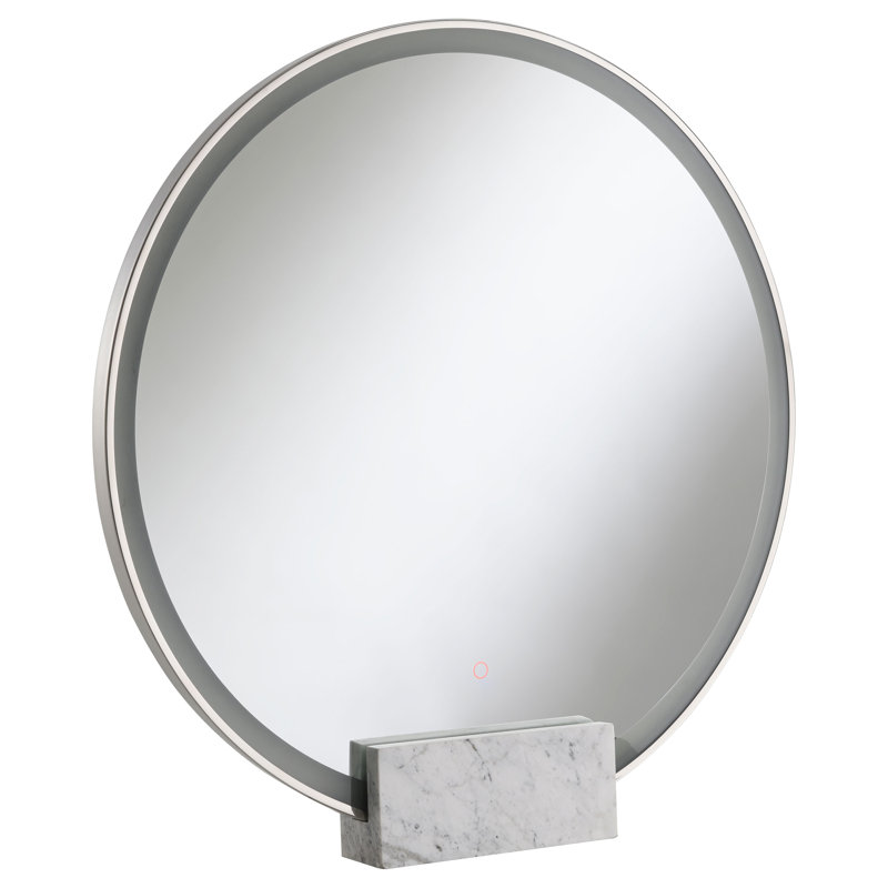 Vivien Metal Round Floor Mirror, Chrome