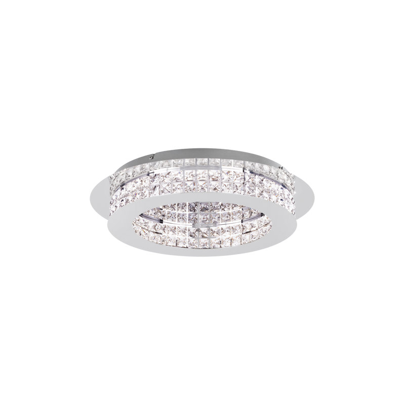 Levan Glass Flush Mount, Chrome