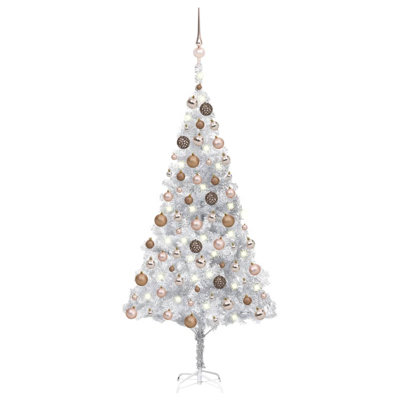 Arbre de Noël artificiel illuminé avec ensemble de décoration de fête en PVC