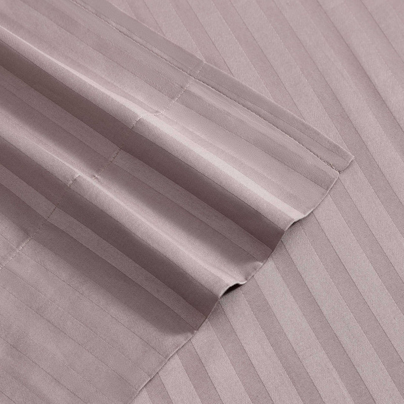 Dobby 100% Cotton Standard Sheet Set, King Sheet Set with 2 Pillowcases, Pink