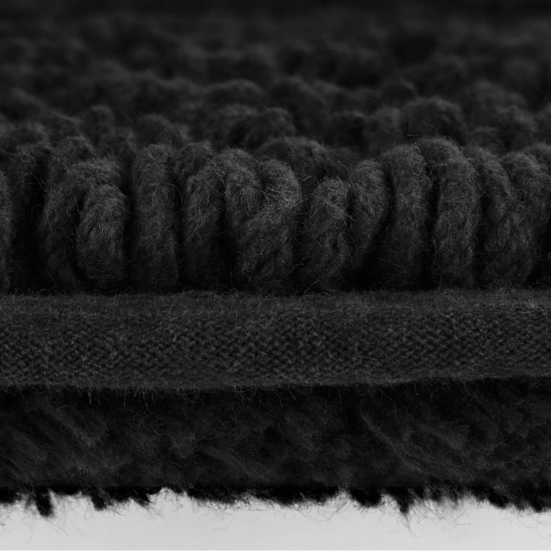 1 tapis de salle de bain réversible 100% coton 3000 g / m² touffeté 3000 g / m², L 44 po x l 24 po, Noir