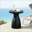 Table d'appoint d'extérieur en travertin MGO, table de bout en béton léger avec effet marbre pour un décor extérieur élégant-295119705