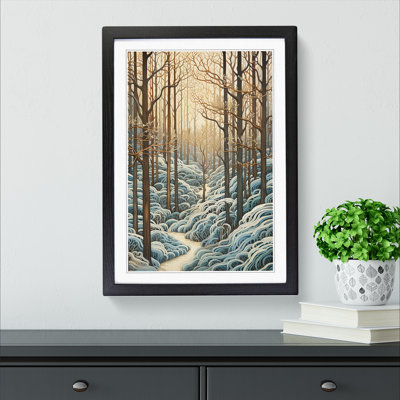 Winter Forest Nouveau - Single Picture Frame Print on Wood