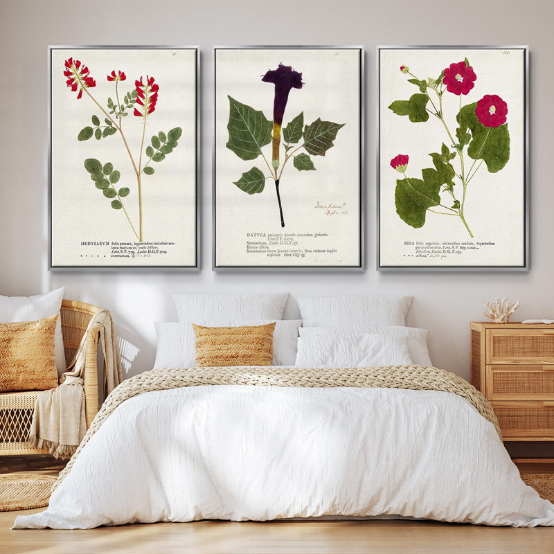 Lodge Pun I - Ensemble de 3 reproductions encadrées sur toile, Argent, H 36 po x l 72 po x P 2 po