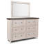 Commode 6 tiroirs l 63 po avec miroir