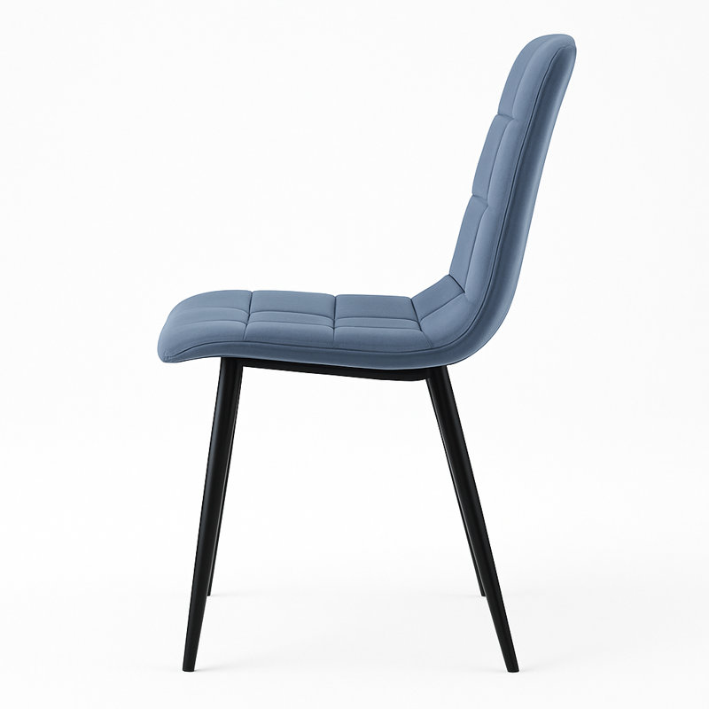 Adalaina 47cm H Tufted Velvet Upholstered Metal Armchair, Blue