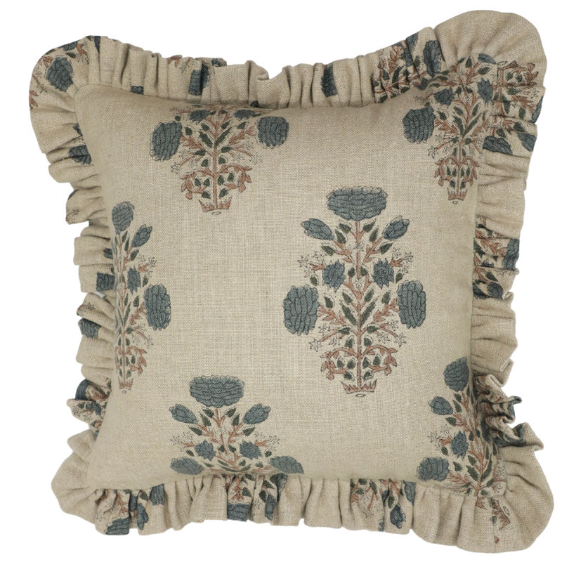 Housse de coussin intérieur / extérieur Floral Linen, H 14 po x l 20 po, Rectangle