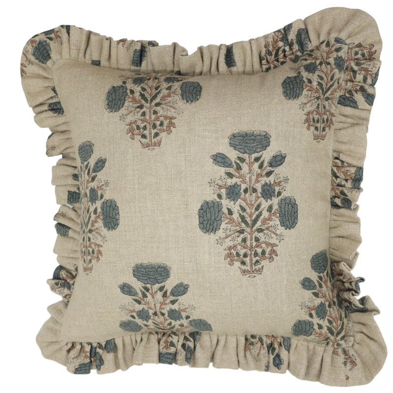 Housse de coussin intérieur / extérieur Floral Linen, Rectangle, H 14 po x l 36 po