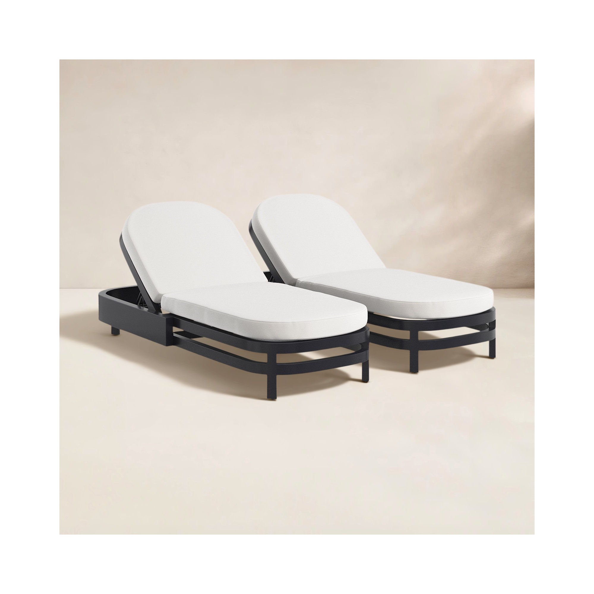 Everlee Outdoor Aluminum Chaise Lounge with Sunbrella Cushions, White Sunbrella®