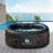 RELXTIME 2 Person Inflatable Hot Tub with Energy-saving Insulation Cover, LED Lamp,Oval Portable Blow Up Hottub, Outdoor Black Spa With 100 Bubble Jets , Drink Tray and Filter Cartridges