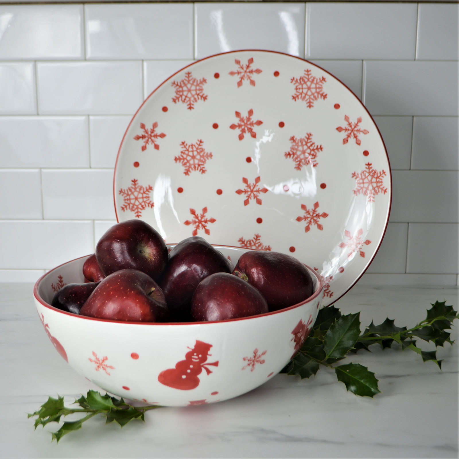 Winterfest Round Ceramic Serving Bowl