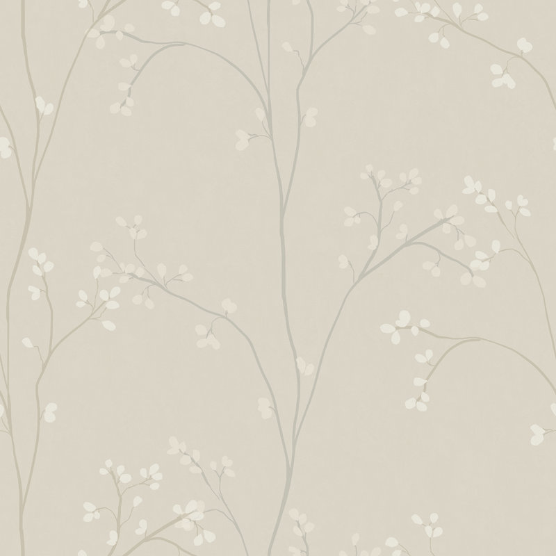 Papier peint à rayures Blossom, Crème