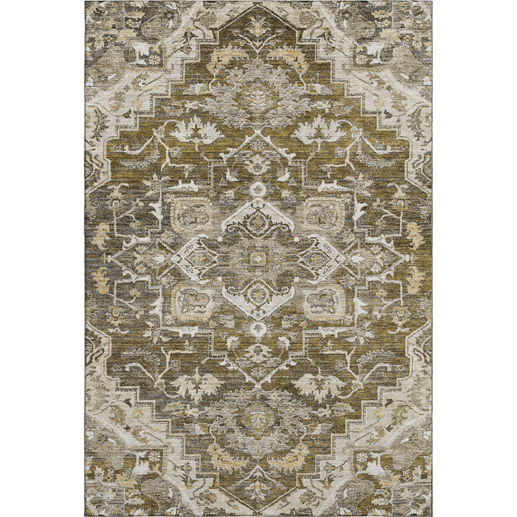Premium Machine Washable Prisco Brown Rug