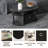Modern Wood Storage Tea Table Coffee Table with Shelves & Bin Drawer for Small Space Living Room-145843615