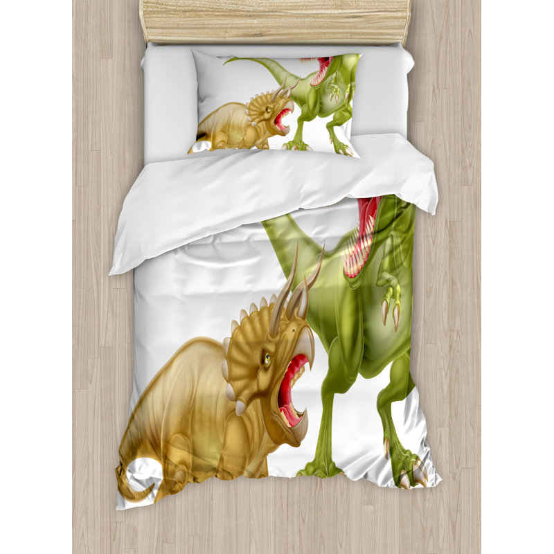 Ensemble de housse de couette éclectique en microfibre Dinosaur, Simple
