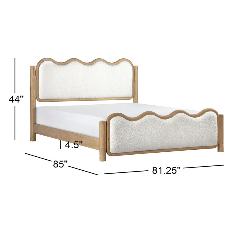 Lit plateforme tapissier Shirleen, Très grand