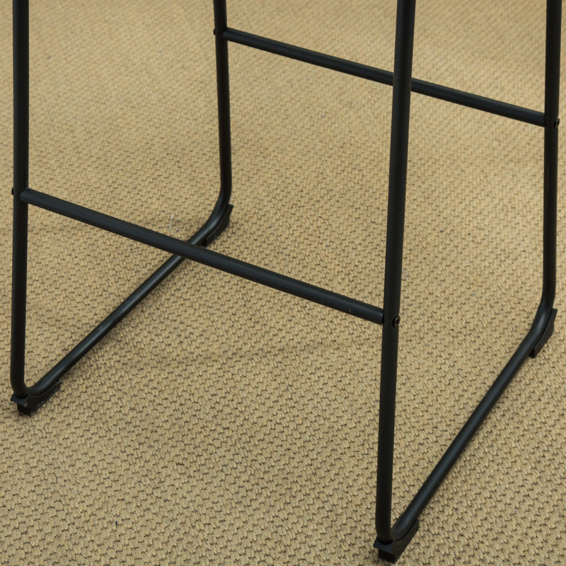 Tabourets de comptoir vintage en cuir de polyuréthane, ensemble de 2, Brun, Tabouret de comptoir (siège d'une hauteur de 24,5