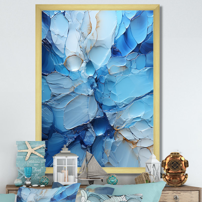 " Minimalism Greenland Geode Explosion ", Gold Single Picture Framed, 20" H x 12" W x 1" D