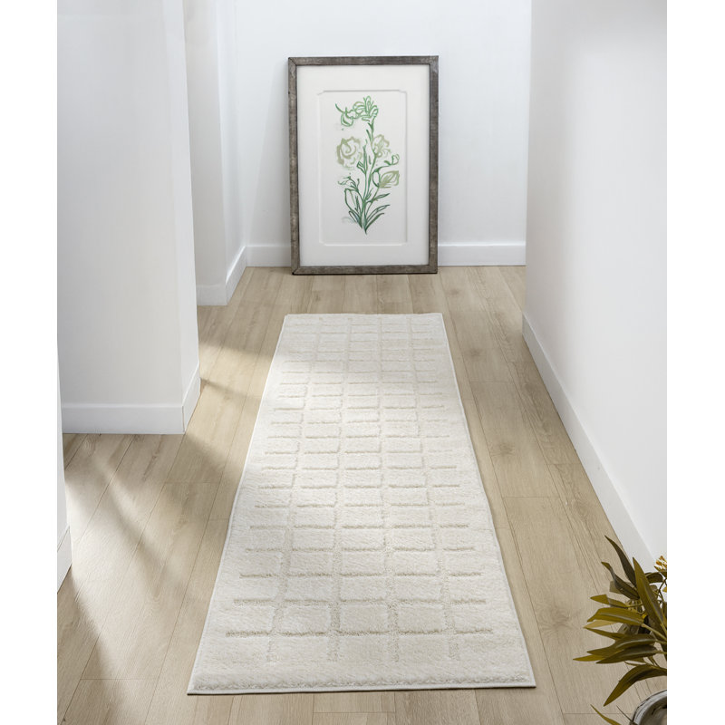 AYA-CROSS Geometric Area Rug, Runner 60 x 220 cm