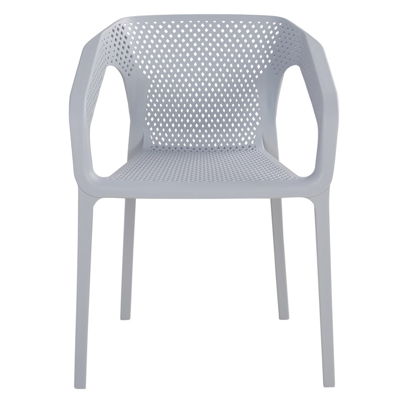 Jan Stacking Patio Dining Armchair, Grey/Brown/Blue