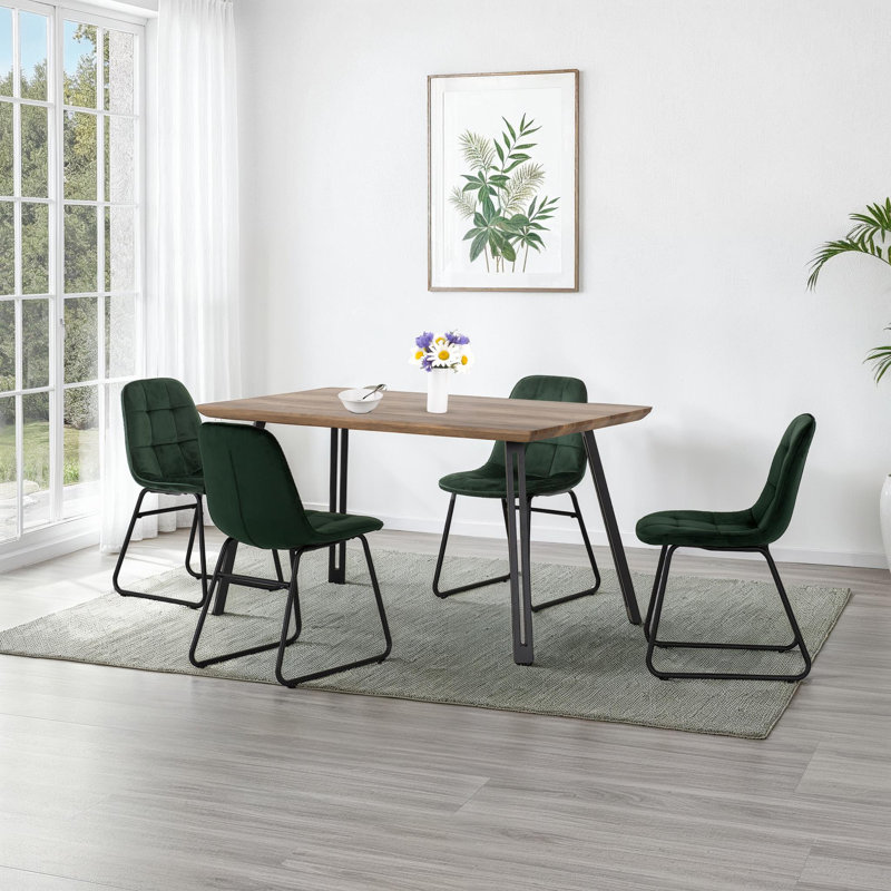 Catrinel 4 - Person Dining Set, Emerald Green