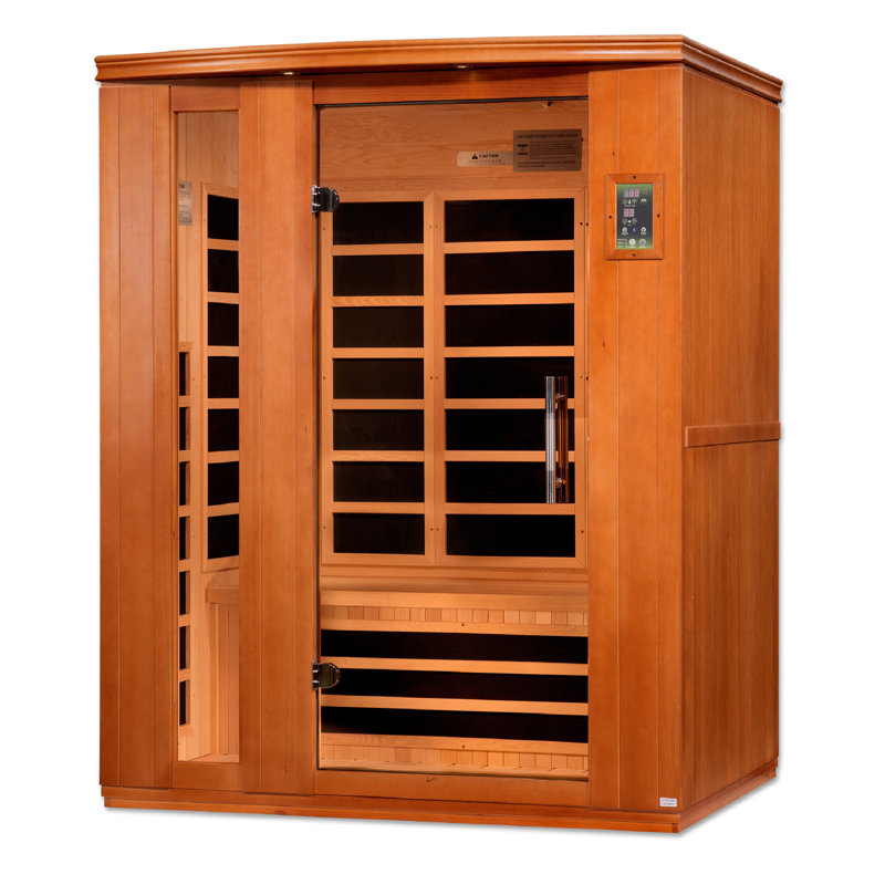 Dynamic Saunas Lugano 3 - Person Bluetooth Compatible FAR Infrared Sauna with Remote Control in Hemlock