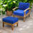 Galvan Solid Wood Teak Outdoor Ottoman-1188851271