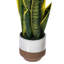 20,5 "plante artificielle serpent vert dans un pot en céramique brun 4,5 x 4,5 x 4,3" avec glacis blanc.