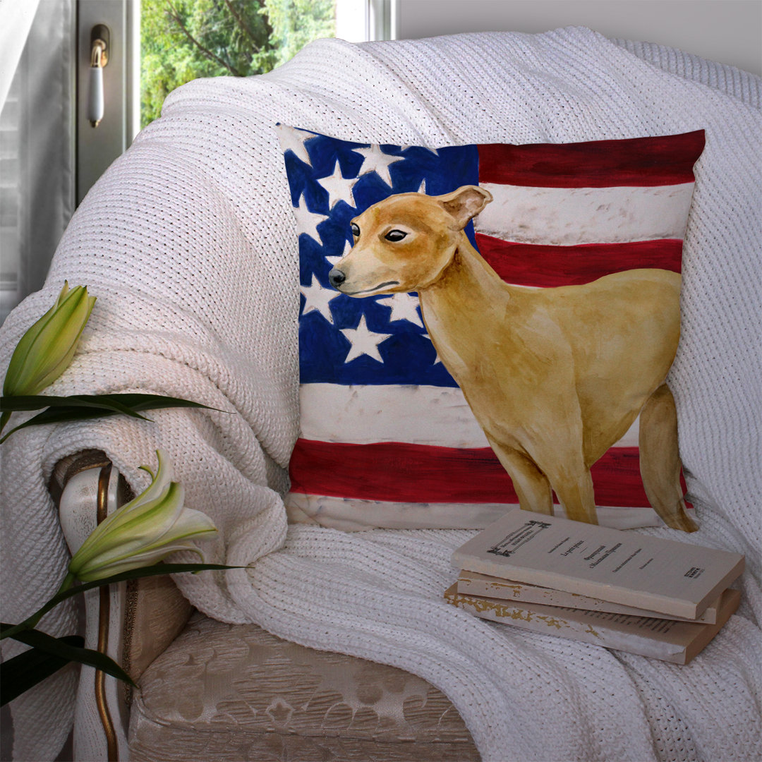 Yorkshire Terrier 2 Patriotic Indoor/Outdoor Throw Pillow Caroline's Treasures 