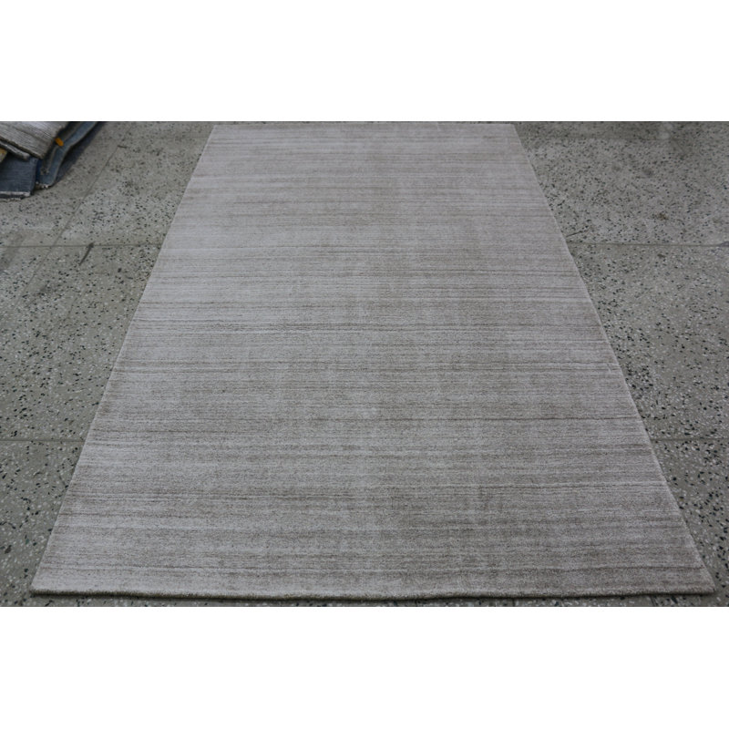 Tapis tissé à la main | Tapis en laine et bambou en soie moderne | Tapis doré clair 9 mm, Rectangle 9 pi x 12 pi