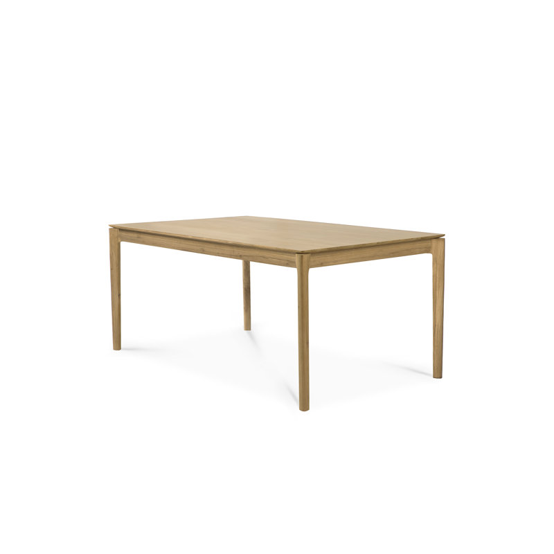 Bok Solid Wood Extendable Dining Table, 30"H x 63"L x 35.5"W, Varnished Oak