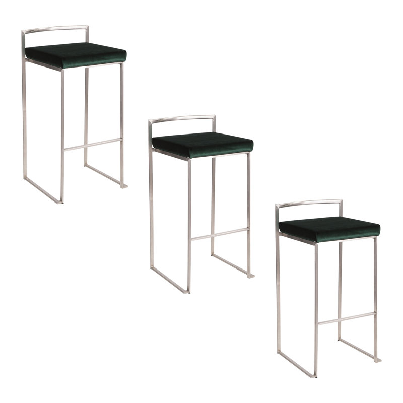 Tabouret de bar et de comptoir empilable Ernestine (ensemble de 3), Tabouret de bar (siège d'une hauteur de 30 po)