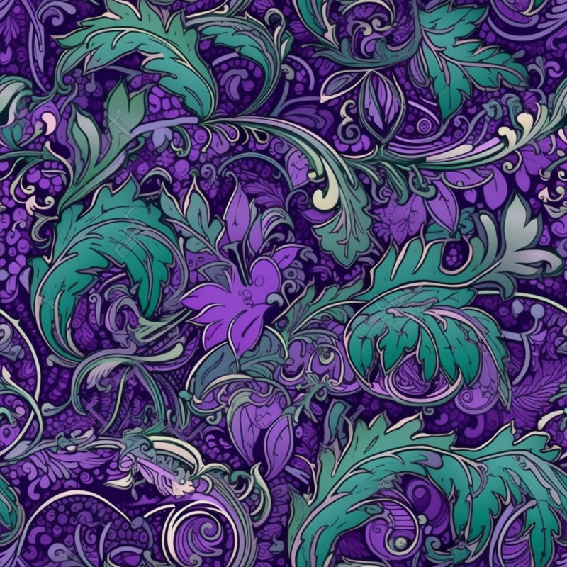 Polyester Comforter, Green/Purple Floral, King Comforter