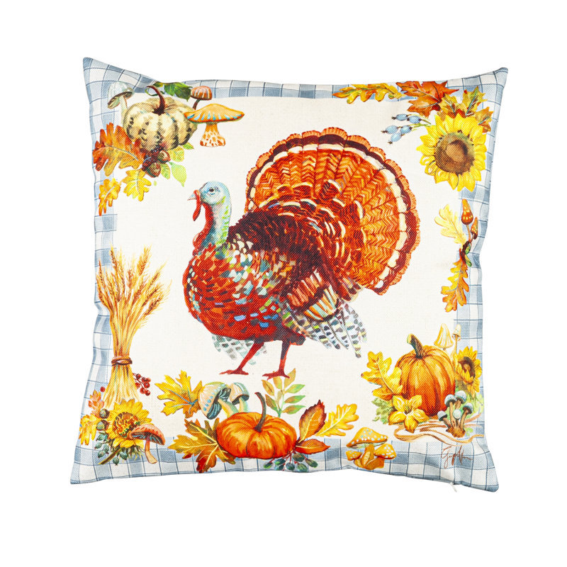  Housse de coussin d'intérieur / d'extérieur à motif floral carré