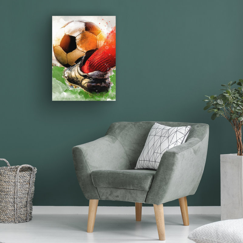 Art sur toile Justyna Jaszke Football 2, H 24 po x l 32 po