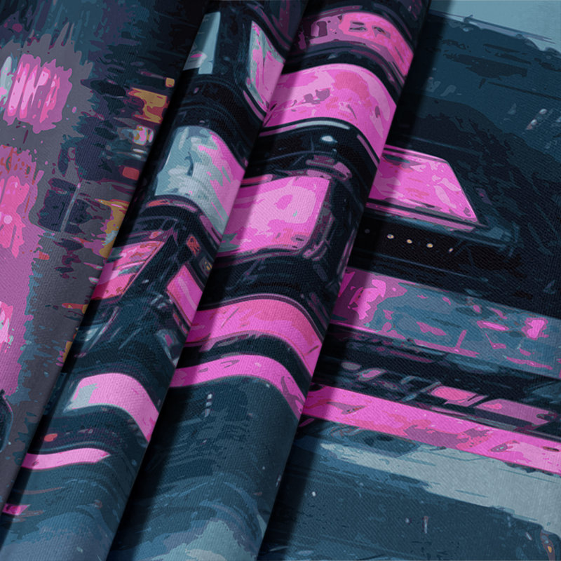 Tapisserie murale Sci Fi Cyberpunk, 68 po x 80 po
